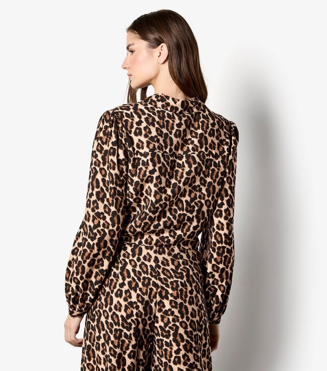 Apricot Women's Brown Leopard Print Tie Front Shirt Apricot New Look - 3