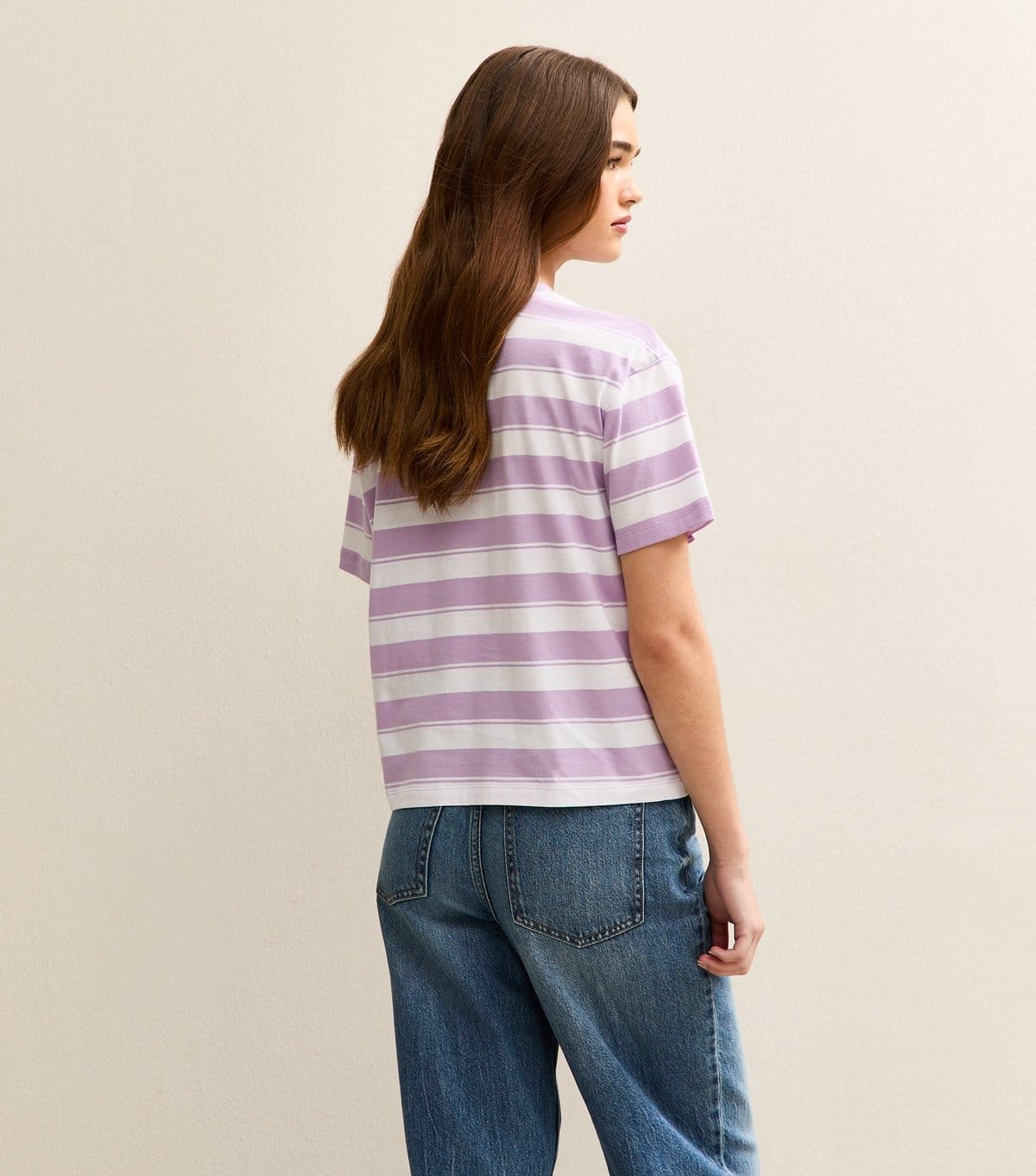 New Look Women's Purple Stripe Boxy T-Shirt New Look - 4