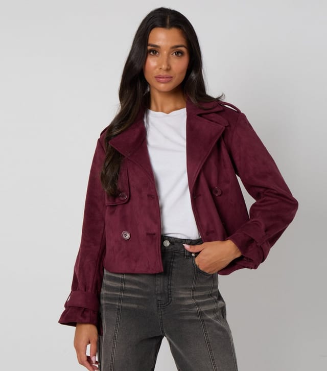 Urban Bliss Women's Dark Purple Faux Suede Jacket Urban Bliss New Look - 2