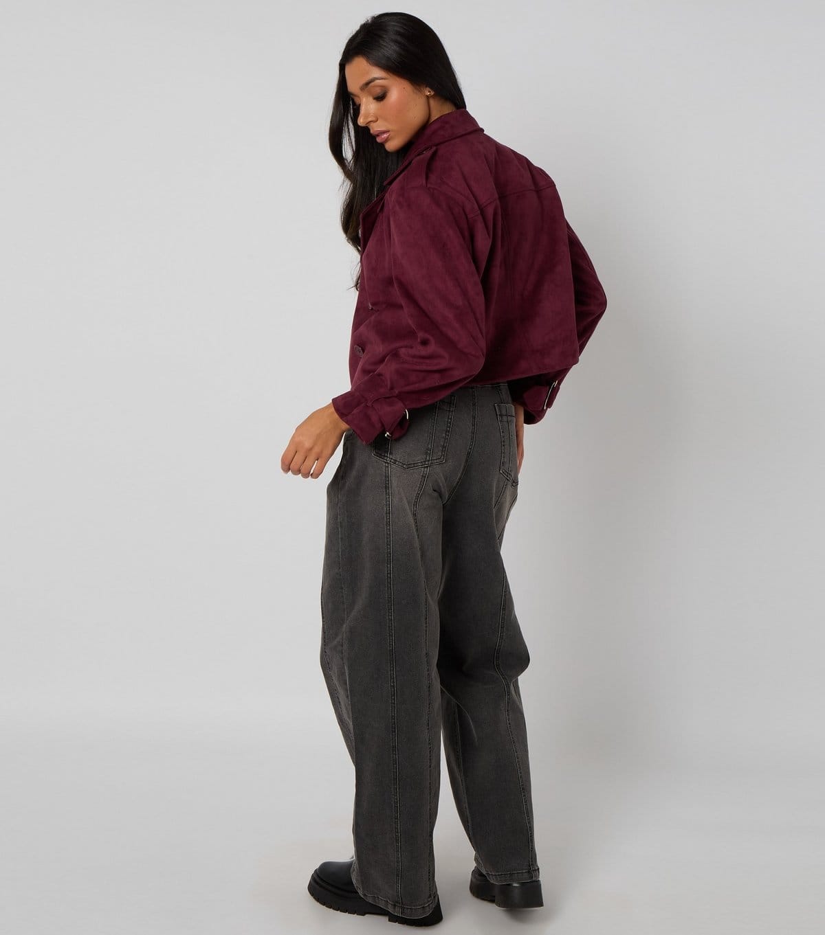 Urban Bliss Women's Dark Purple Faux Suede Jacket Urban Bliss New Look - 4