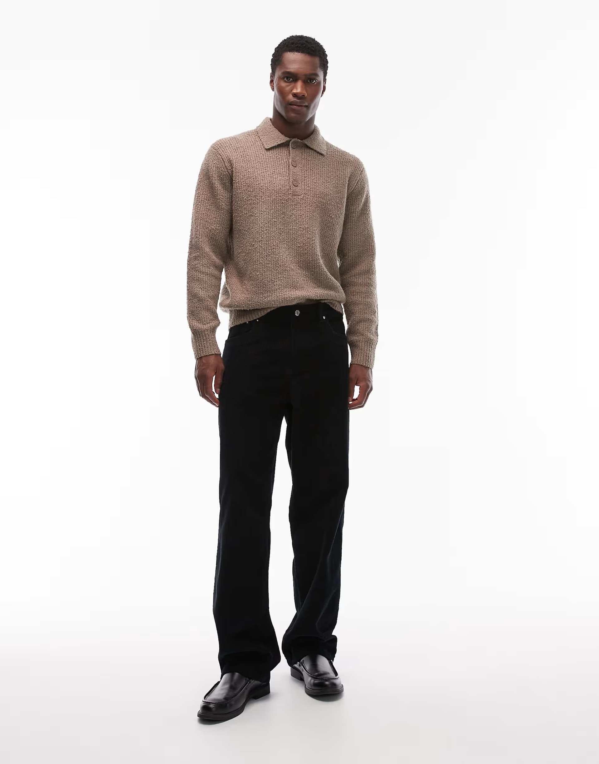 ASOS ASOS DESIGN baggy trousers in black corduroy