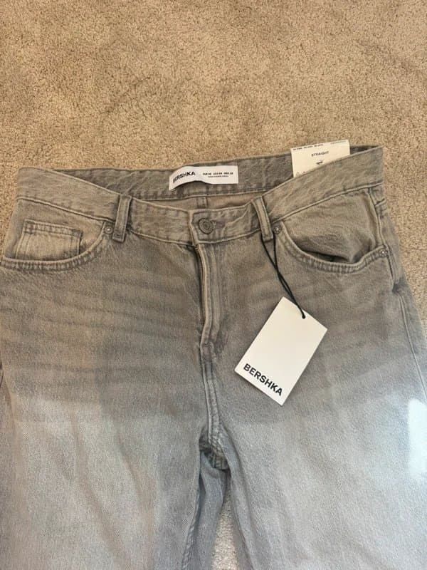 Bershka Grey Bershka straight leg jeans size 10 (EU 38) New with tags