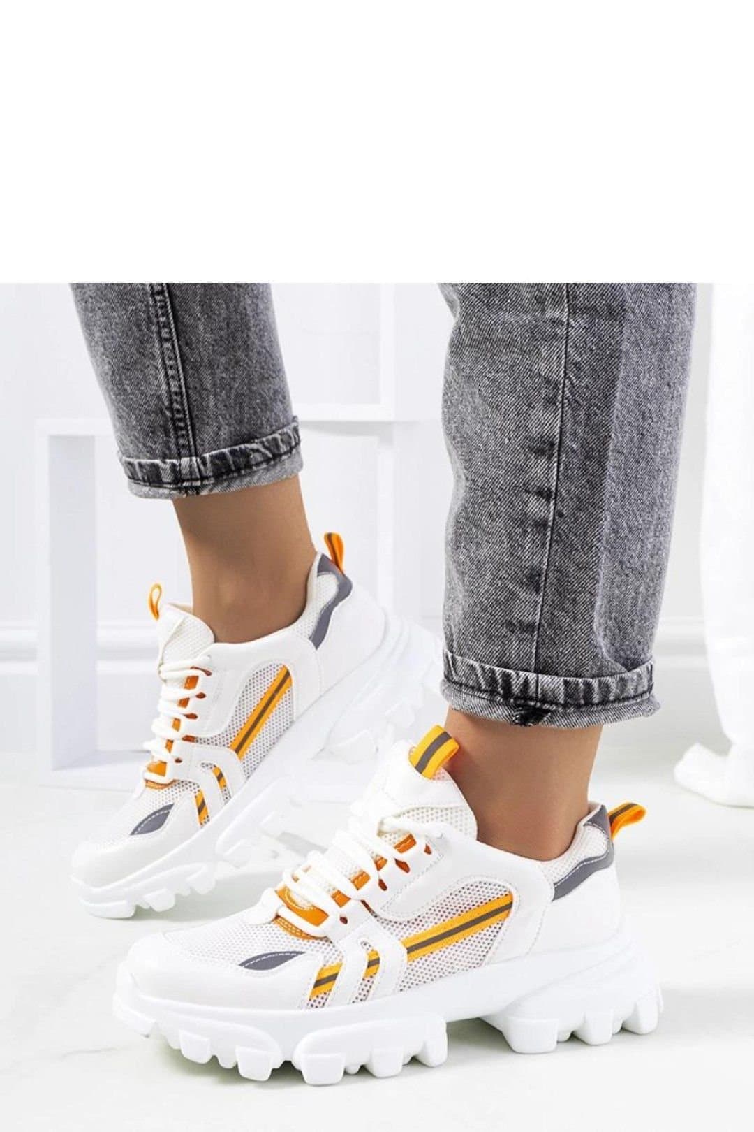 Love Lace Love Lace Women's Bernier Sport High Sole Faux Sneakers Reflective in White