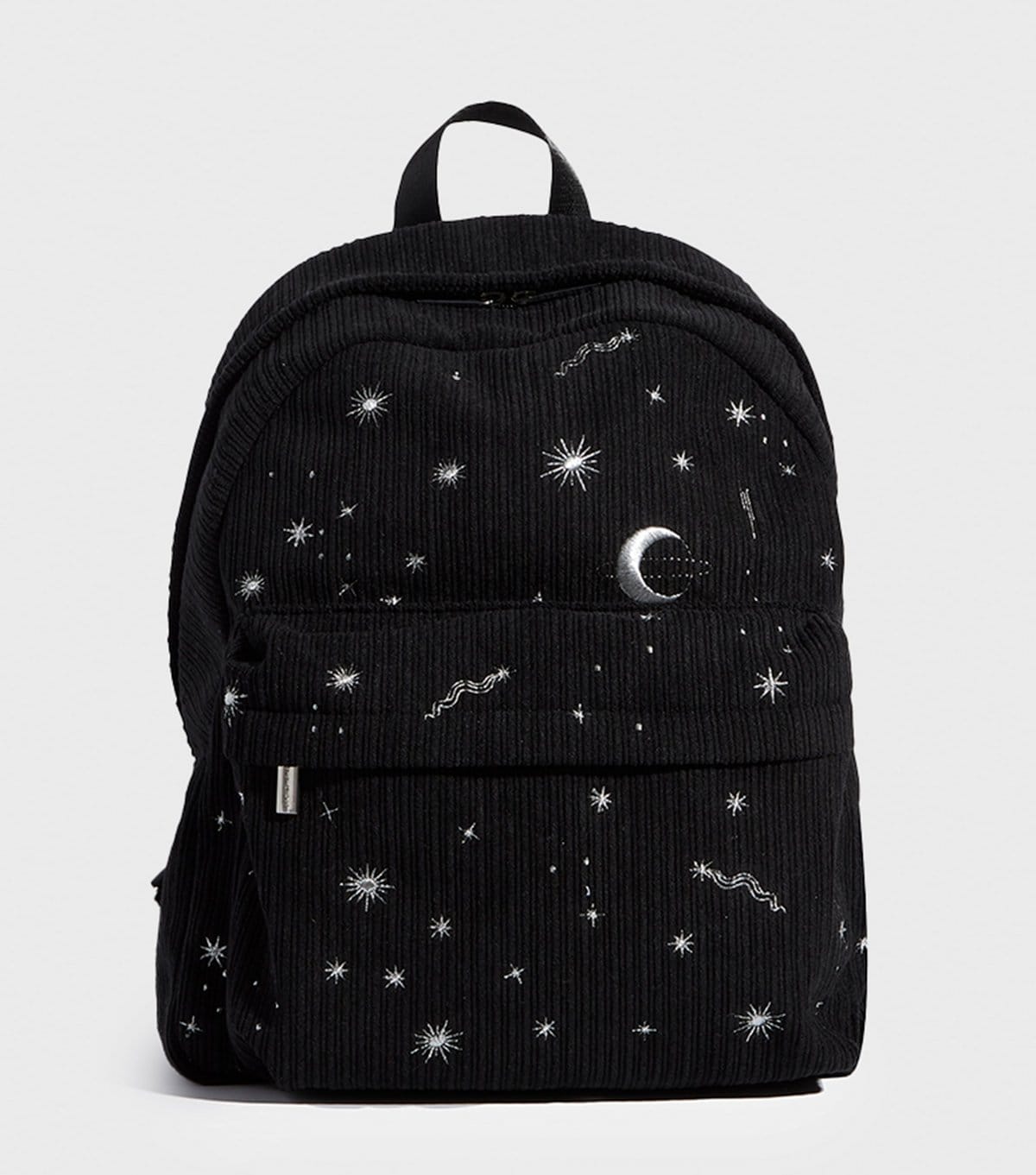 Skinnydip Black Celestial Embroidered Corduroy Backpack Skinnydip New Look - 1