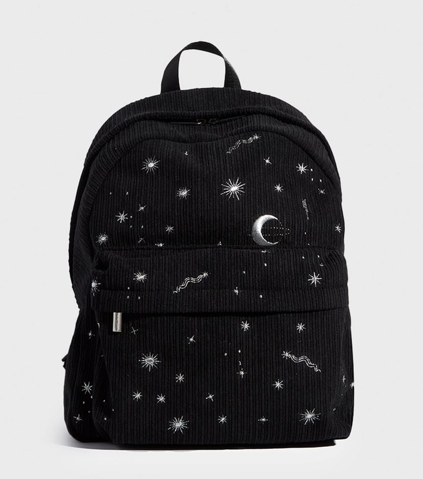 Skinnydip Black Celestial Embroidered Corduroy Backpack Skinnydip New Look - 1