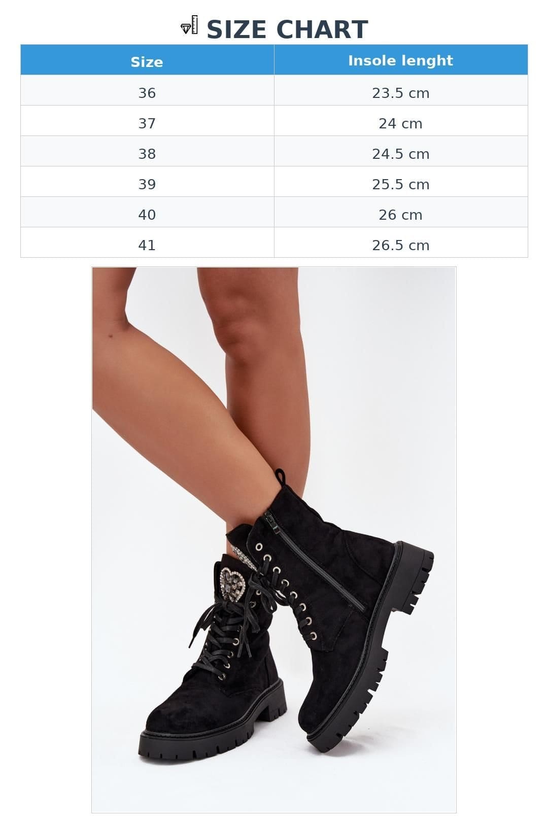 Love Lace Love Lace Women's Ankle Fur Lined Lace Up Boots with Side Zip Platform Heel in Black - 4