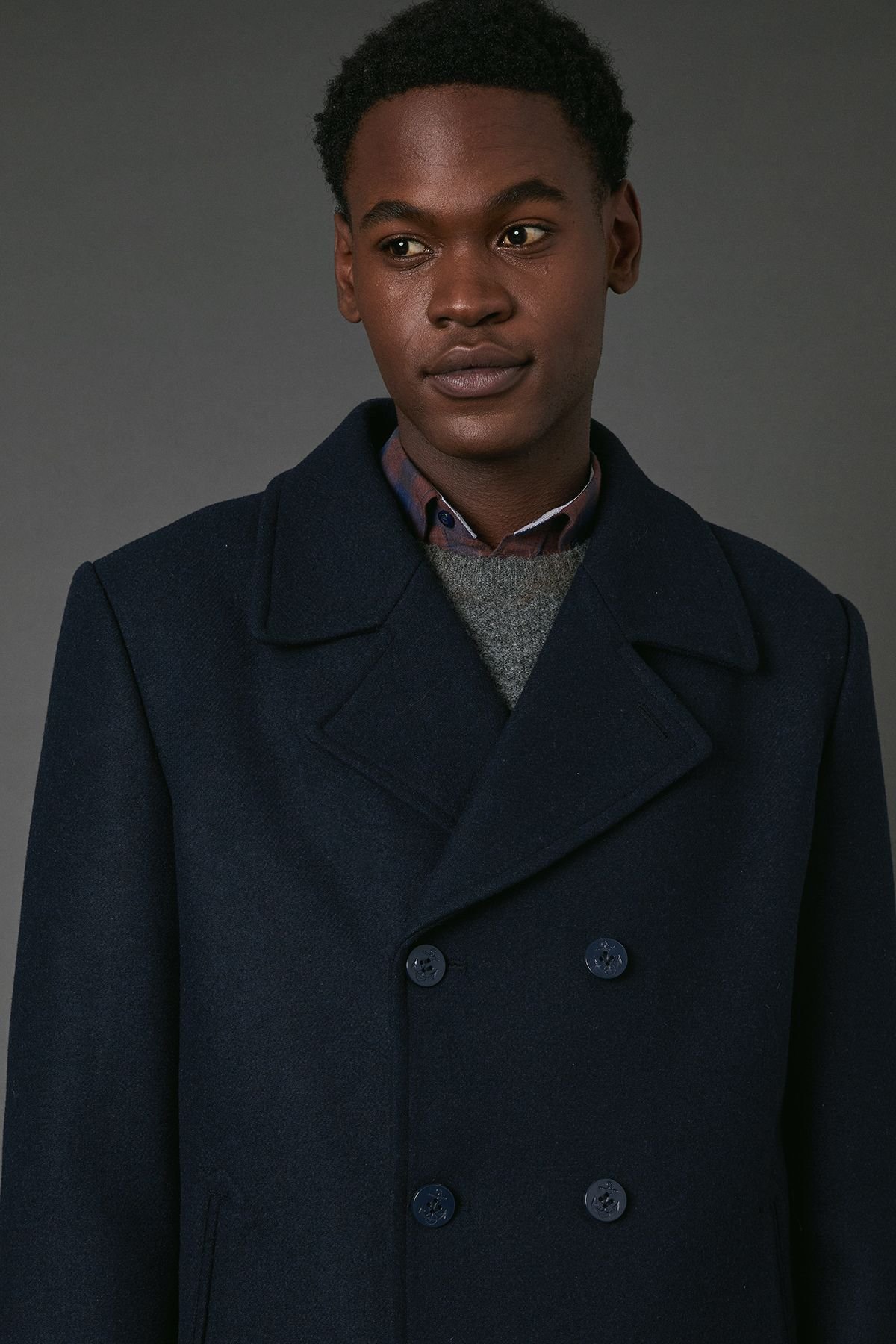 Maine Maine Men's Navy Wool Blend Peacoat - 4