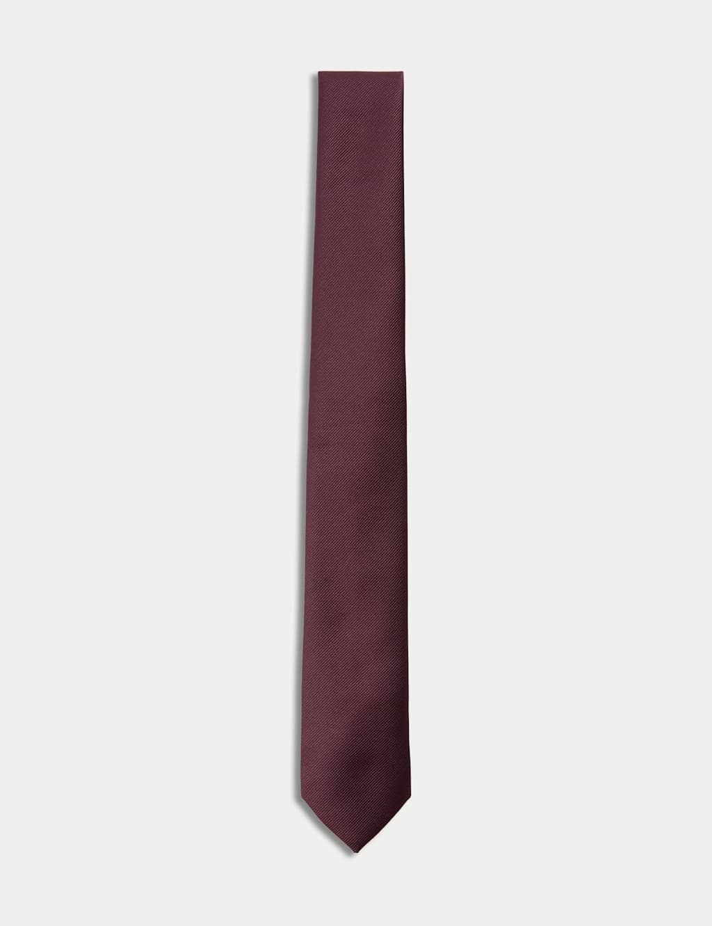 Marks & Spencer M&S Machine Washable Skinny Plain Tie Burgundy