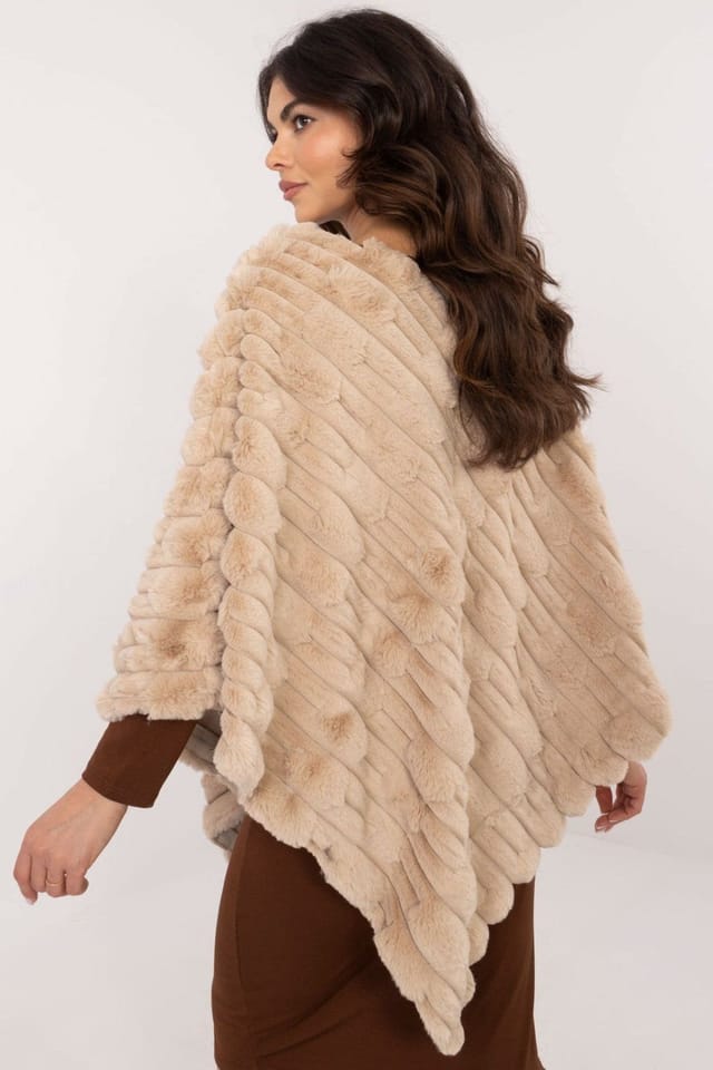 Love Lace Love Lace Women's Everyday Textured Polyester Lined Poncho in Beige - 3
