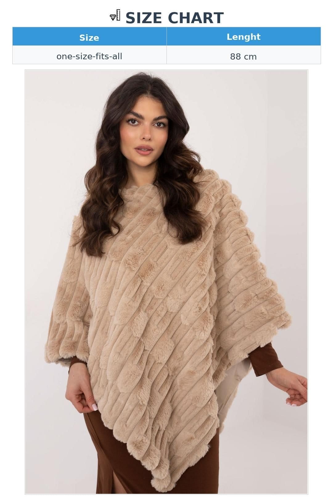 Love Lace Love Lace Women's Everyday Textured Polyester Lined Poncho in Beige - 4
