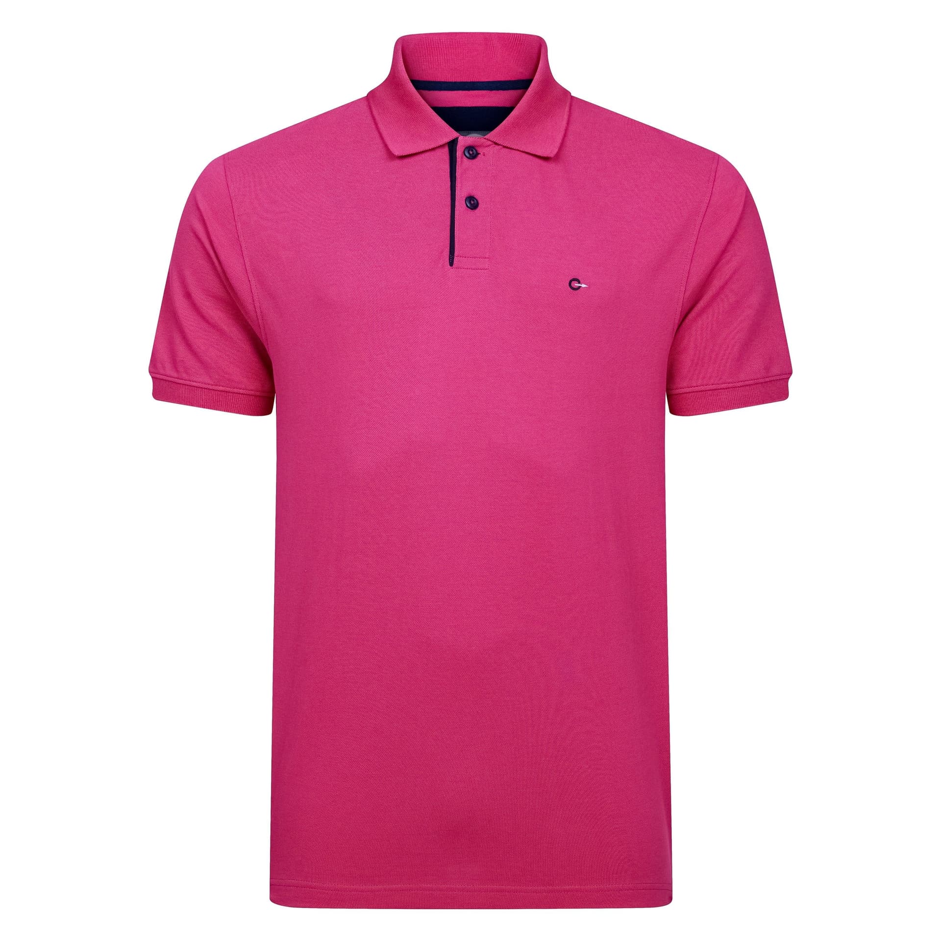 Peter Gribby Peter Gribby Men's Mens Short Sleeve Solid Colour Pique Polo in Magenta