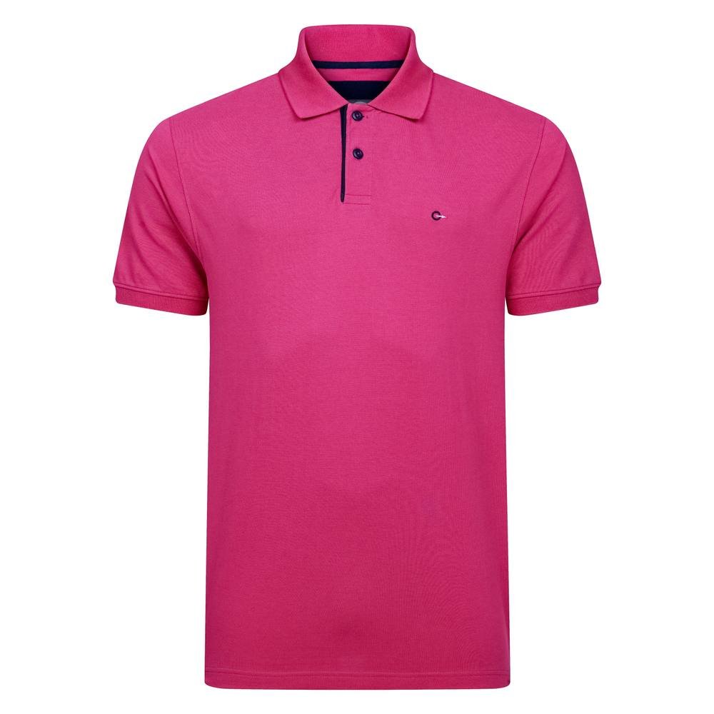 Peter Gribby Peter Gribby Men's Mens Short Sleeve Solid Colour Pique Polo in Magenta - 4