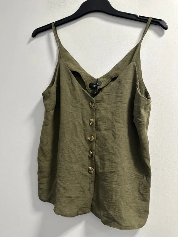 New Look Khaki Linen Cami Top