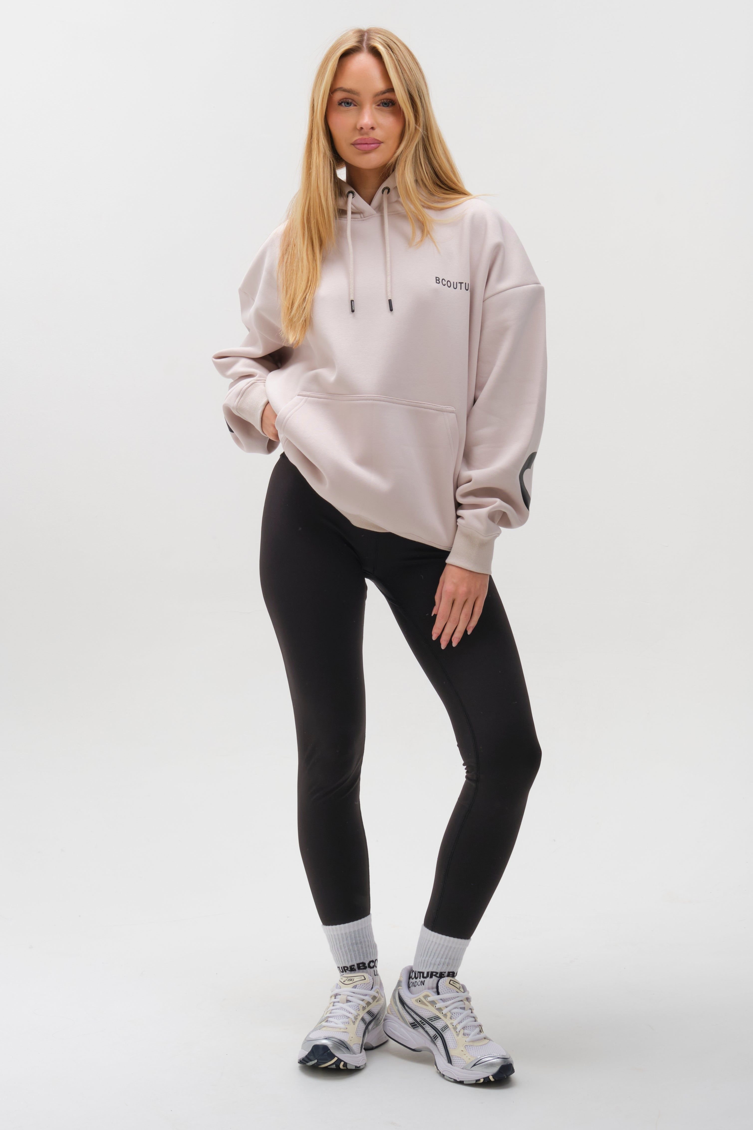 BCouture BCouture Women's Leggings & Oversized Hoodie Set in Light Stone - 2