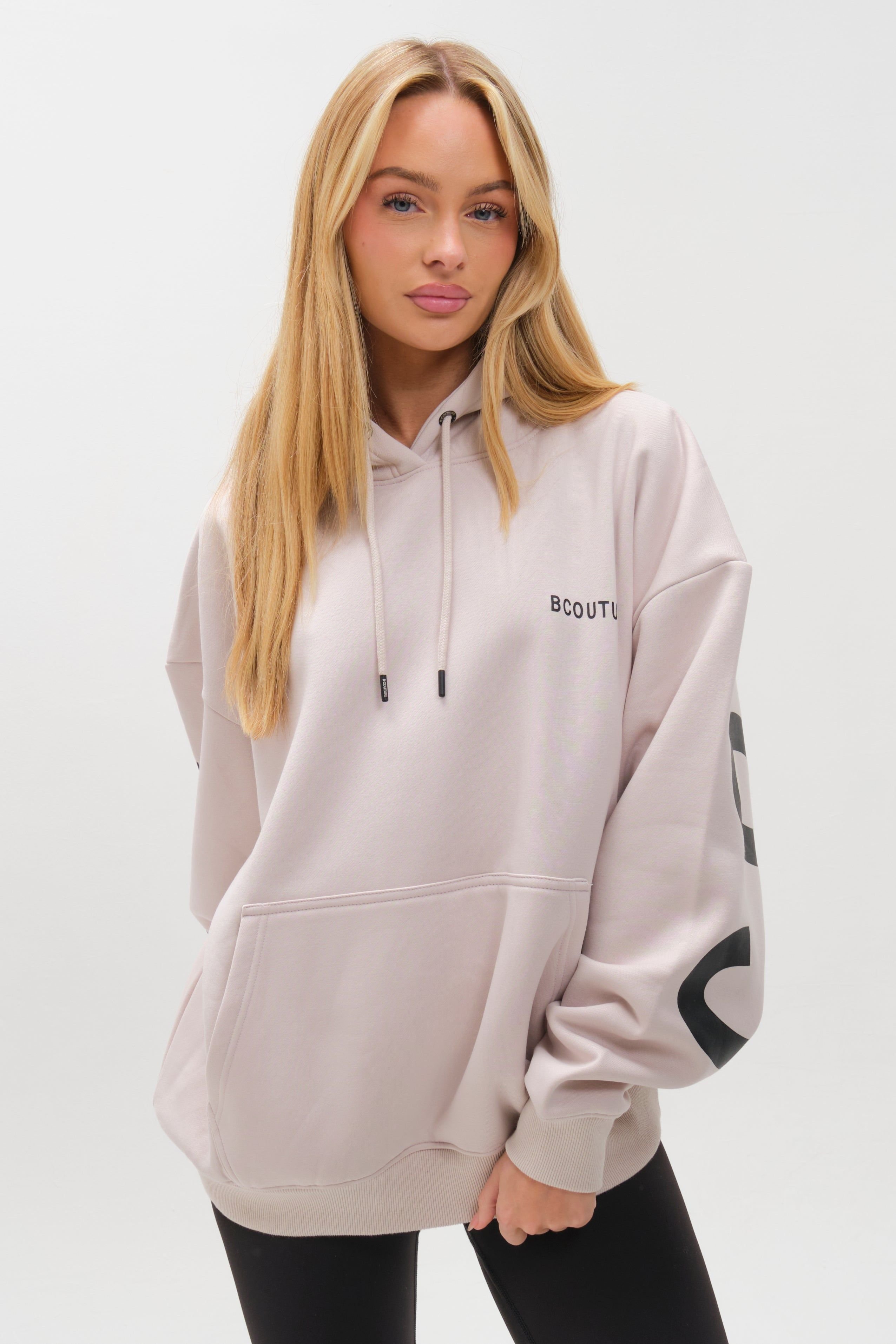 BCouture BCouture Women's Leggings & Oversized Hoodie Set in Light Stone - 3