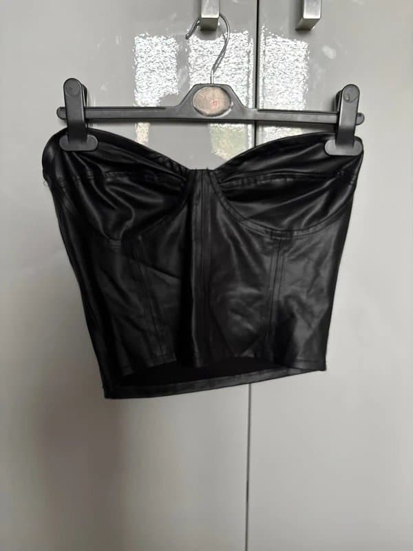 ASOS Design ASOS Design faux leather sleeveless crop top