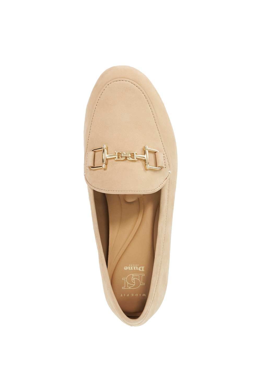 Dune London Dune London Women's Wide Fit 'Glair' Leather Loafers in Natural - 4