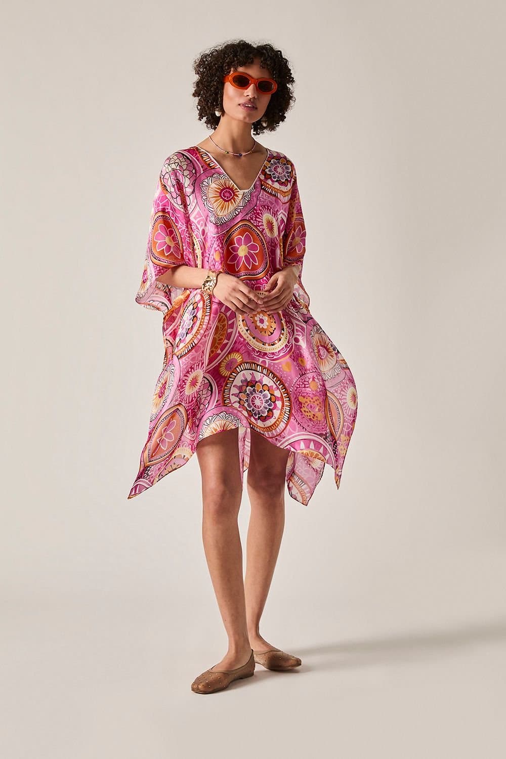 James Lakeland James Lakeland Women's Pink Mandala Print Kaftan
