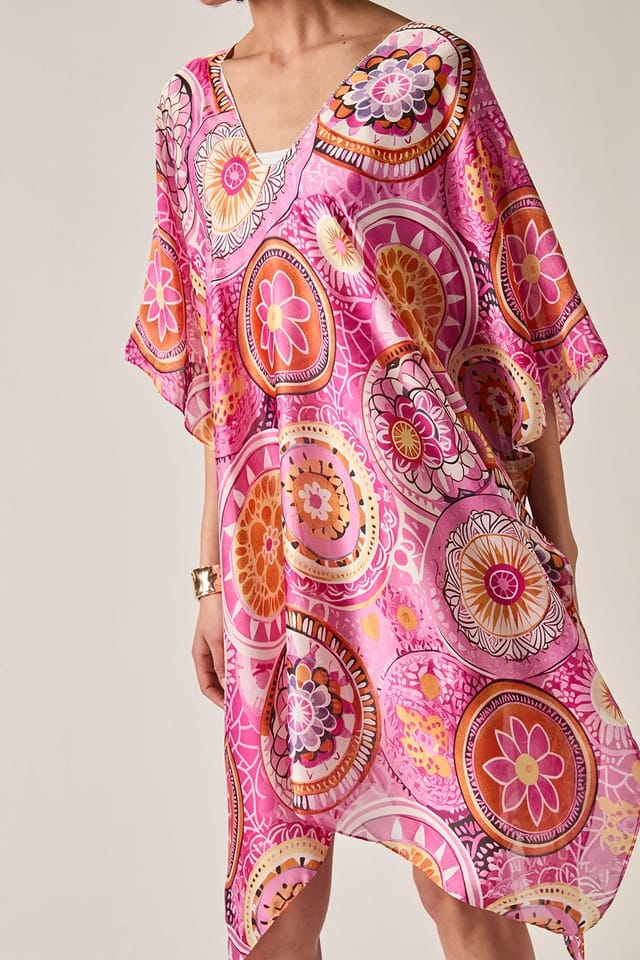 James Lakeland James Lakeland Women's Pink Mandala Print Kaftan - 3