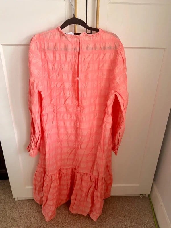Very Fully Dressed Coral Pink Textured Smock Dress