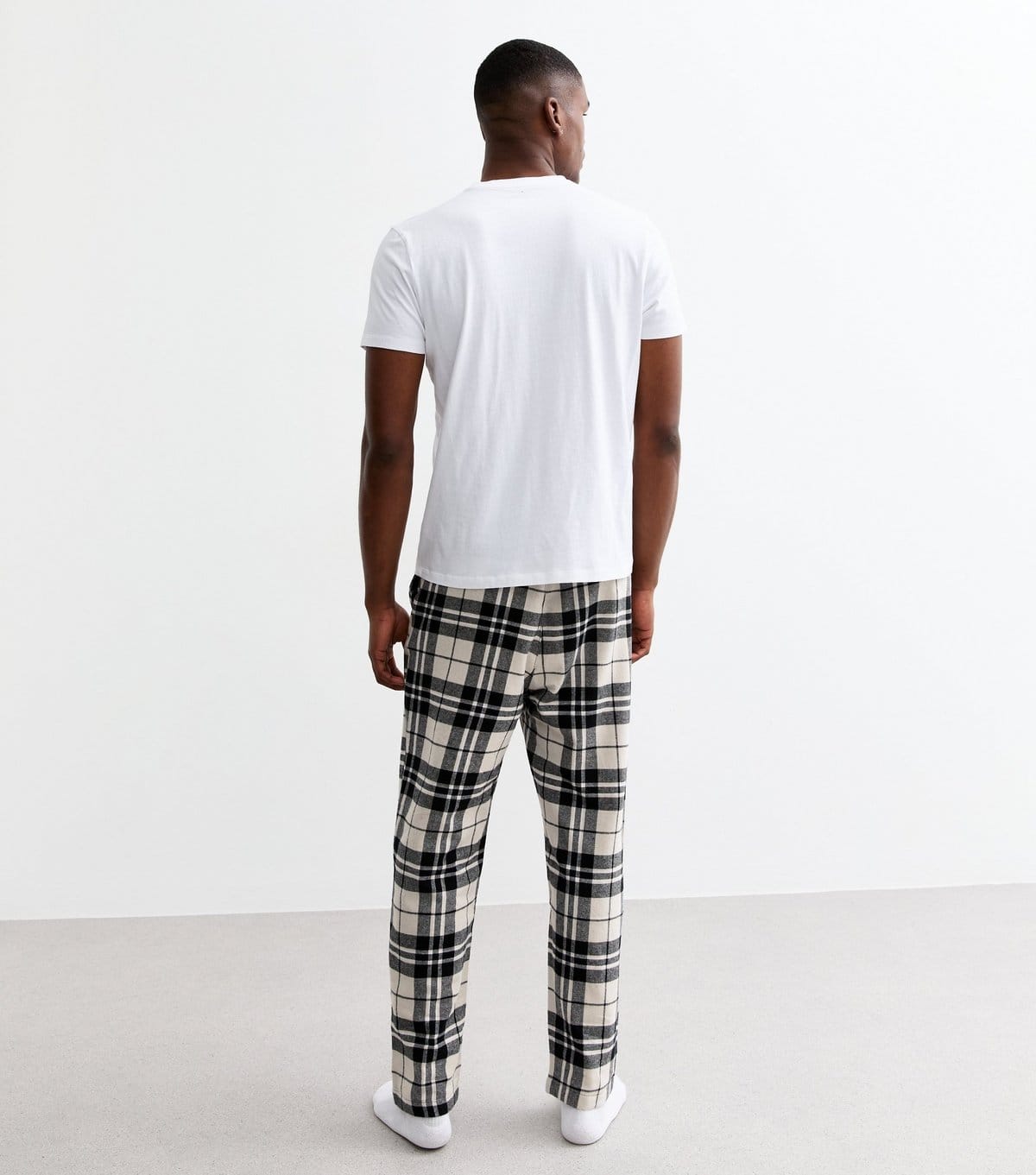 jack & jones Men's Off White Regular Checked Pyjama Bottoms Jack & Jones New Look - 4