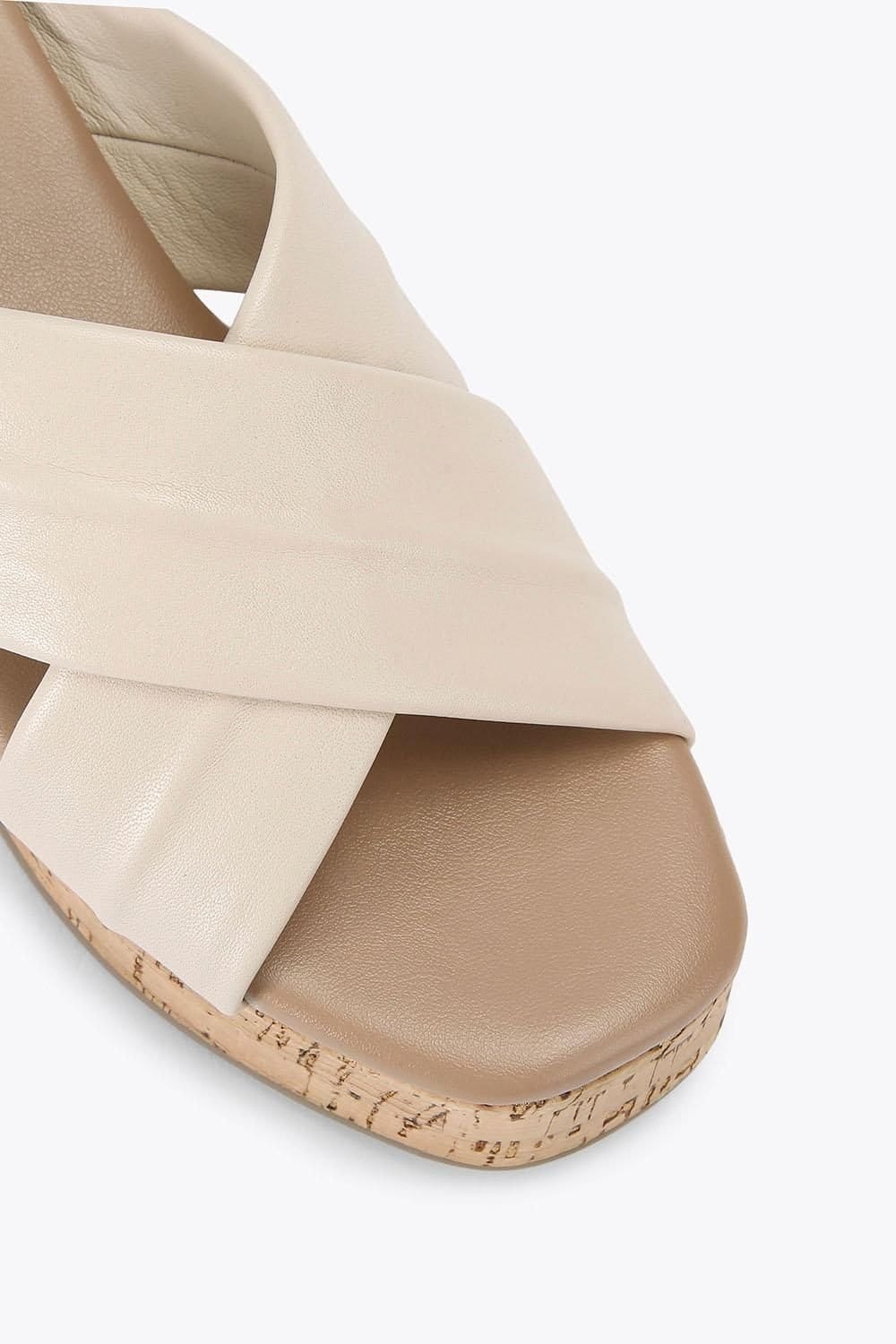 Carvela Carvela Women's 'Fresco Cross Wedge' Leather Sandals in Cream - 4