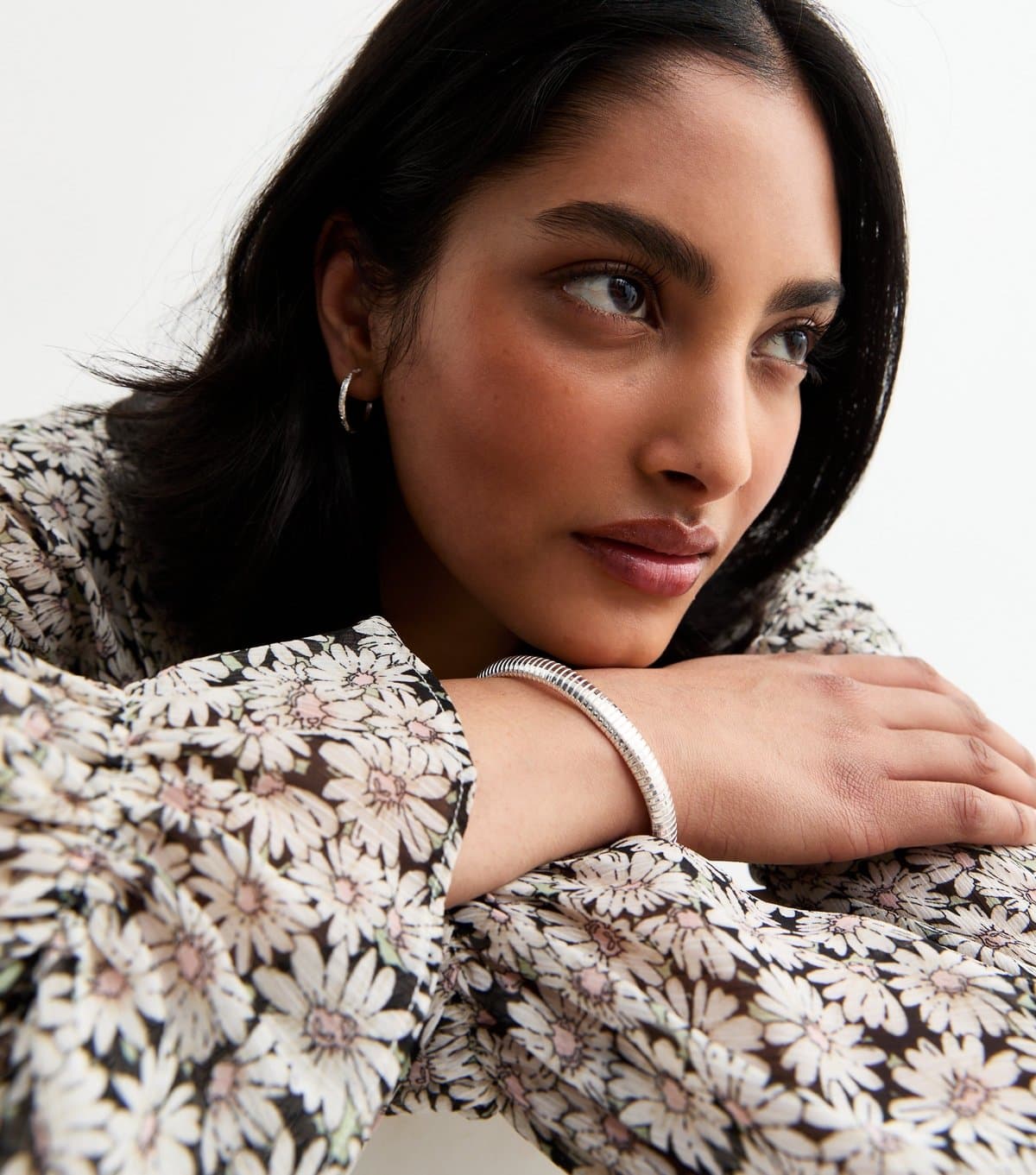 New Look Silver Tone Chunky Rib Bangle New Look