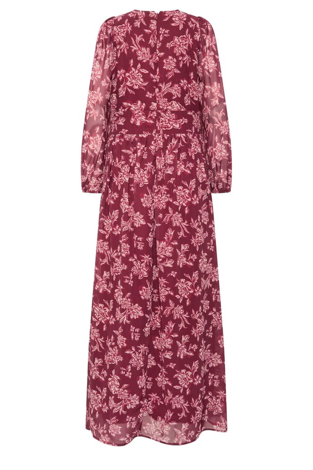 Long Tall Sally Long Tall Sally Women's Tall Floral Maxi Dress in Dark Red - 3