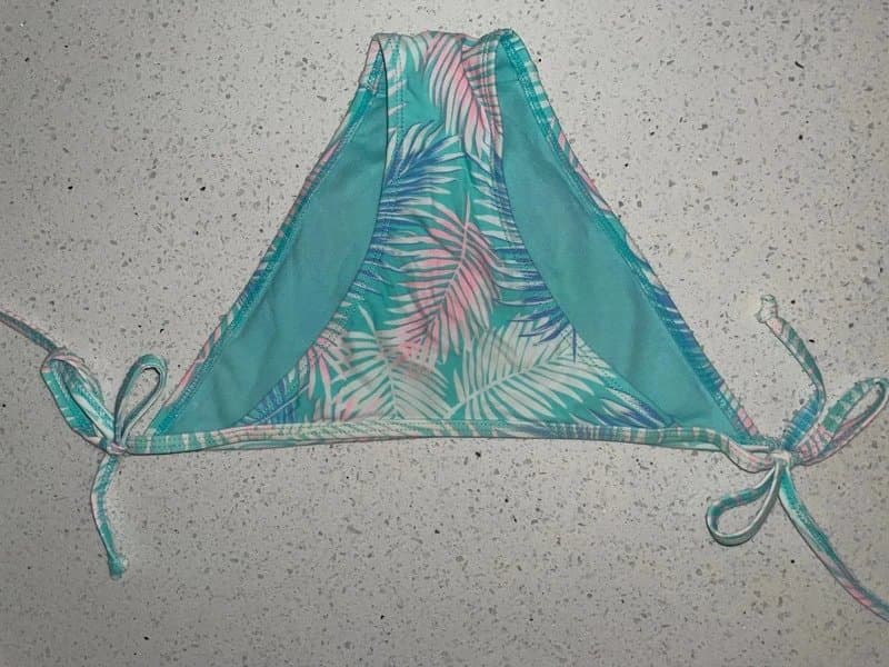 New Look Gorgeous 2 piece bikini set turquoise / coral / white patterned Size 12 pants Size 16 top D / DD cup