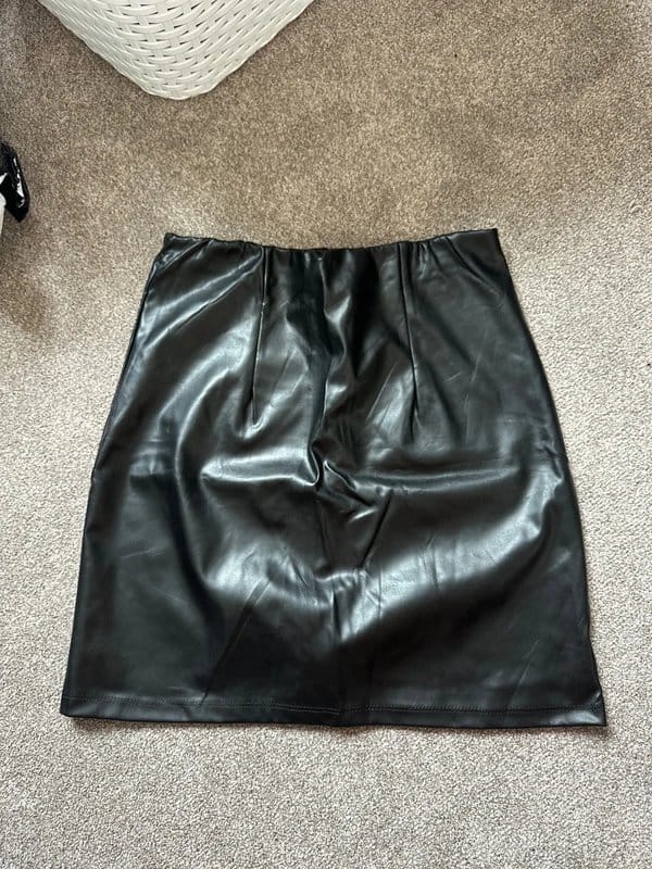 ASOS Black Faux Leather Pencil Skirt