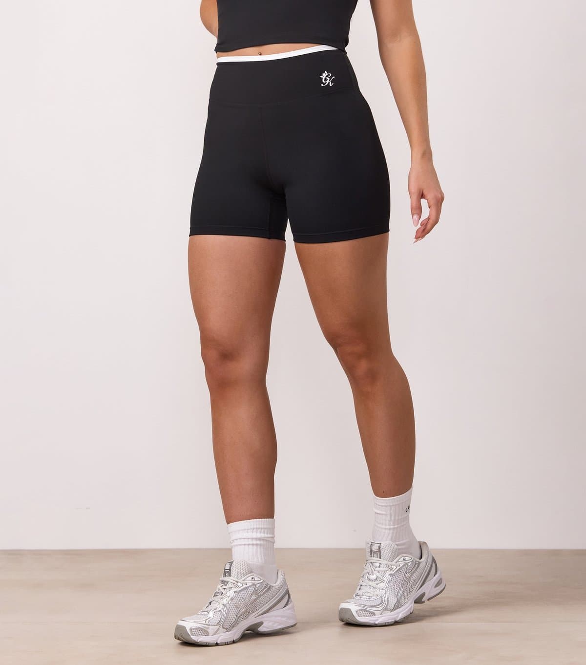 Gym King Women's Black 365 Contrast Trim 4 Inch Shorts Gym King New Look