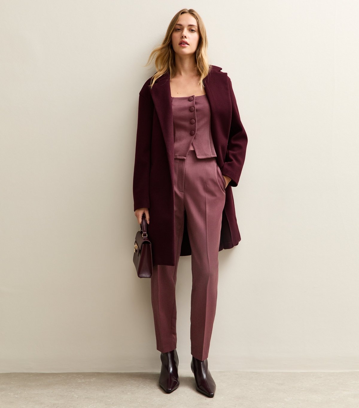 New Look Women's Dark Burgundy Soft Touch Square Neck Top New Look - 3