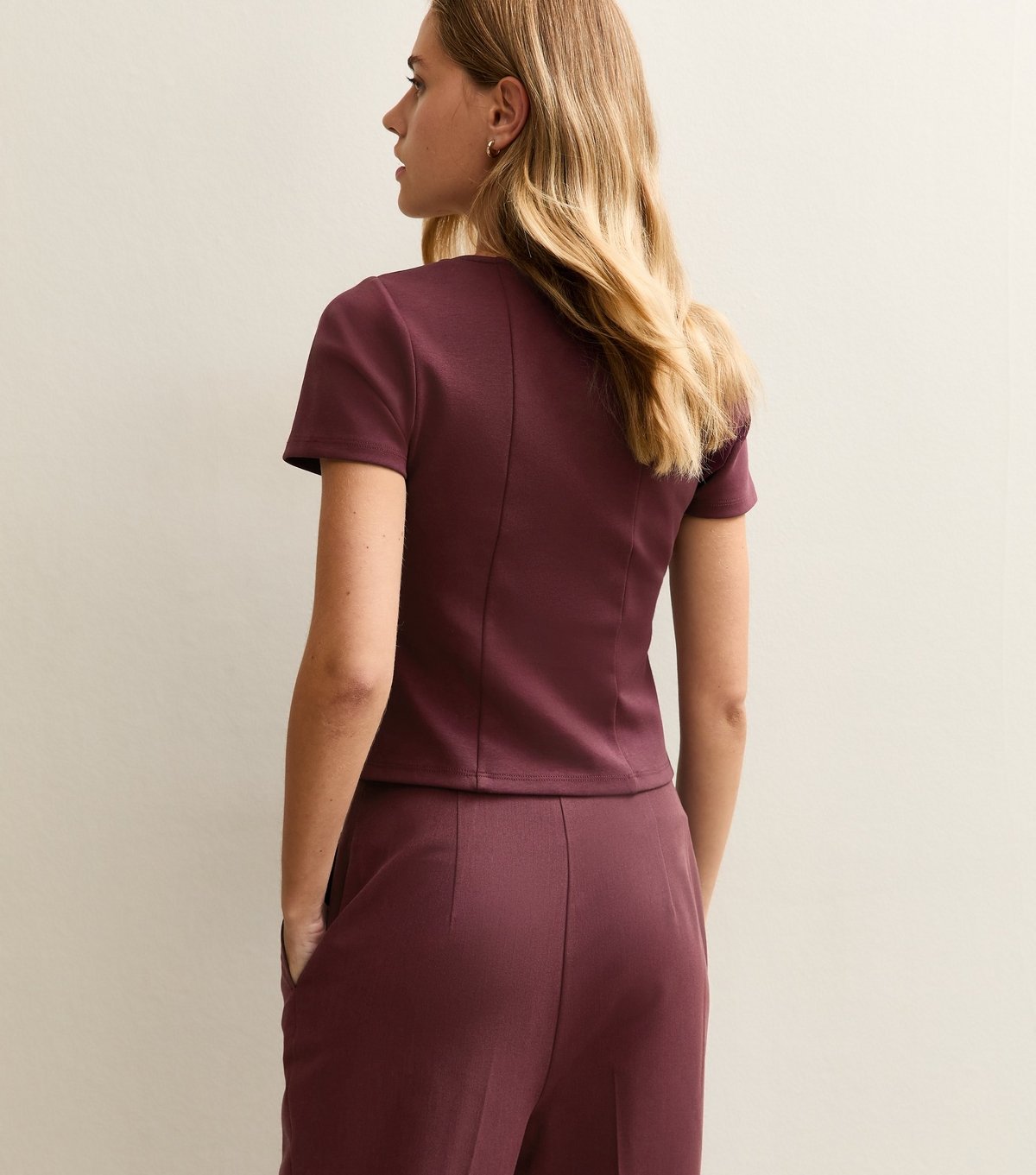 New Look Women's Dark Burgundy Soft Touch Square Neck Top New Look - 4