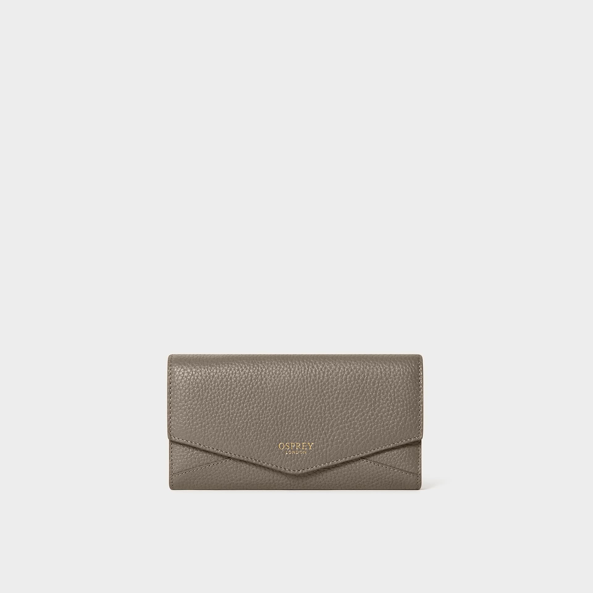OSPREY LONDON OSPREY LONDON Women's The Core Medium Leather Matinee Purse in Light Grey