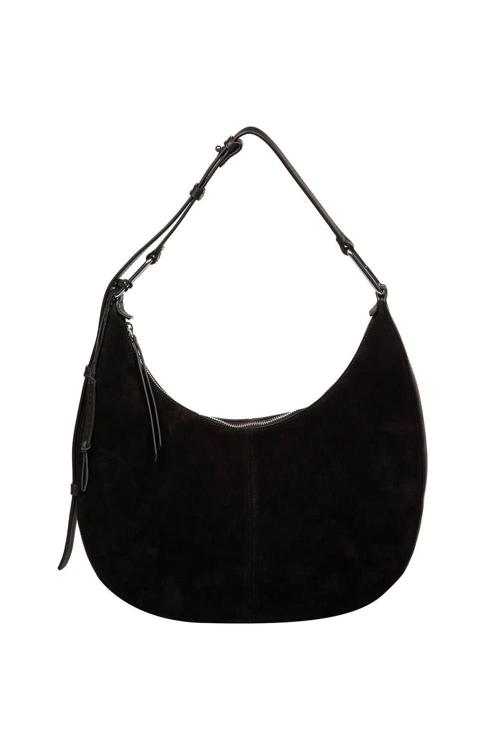 Cultured London Cultured London Women's 'Kacey' Suede & Leather Shoulder Bag in Black