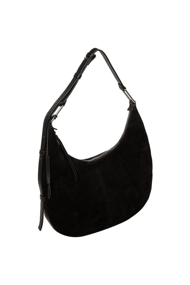 Cultured London Cultured London Women's 'Kacey' Suede & Leather Shoulder Bag in Black - 3