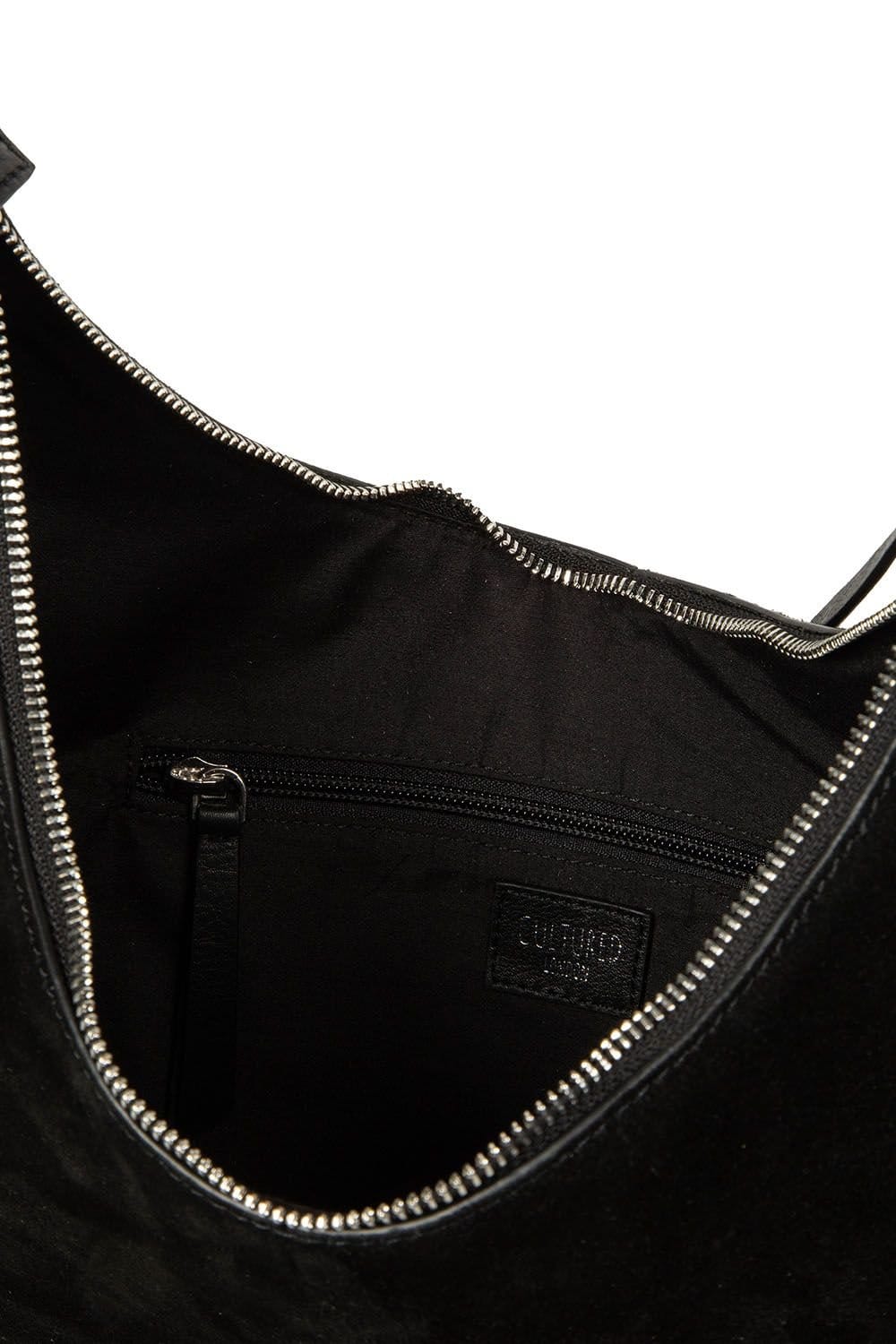 Cultured London Cultured London Women's 'Kacey' Suede & Leather Shoulder Bag in Black - 4
