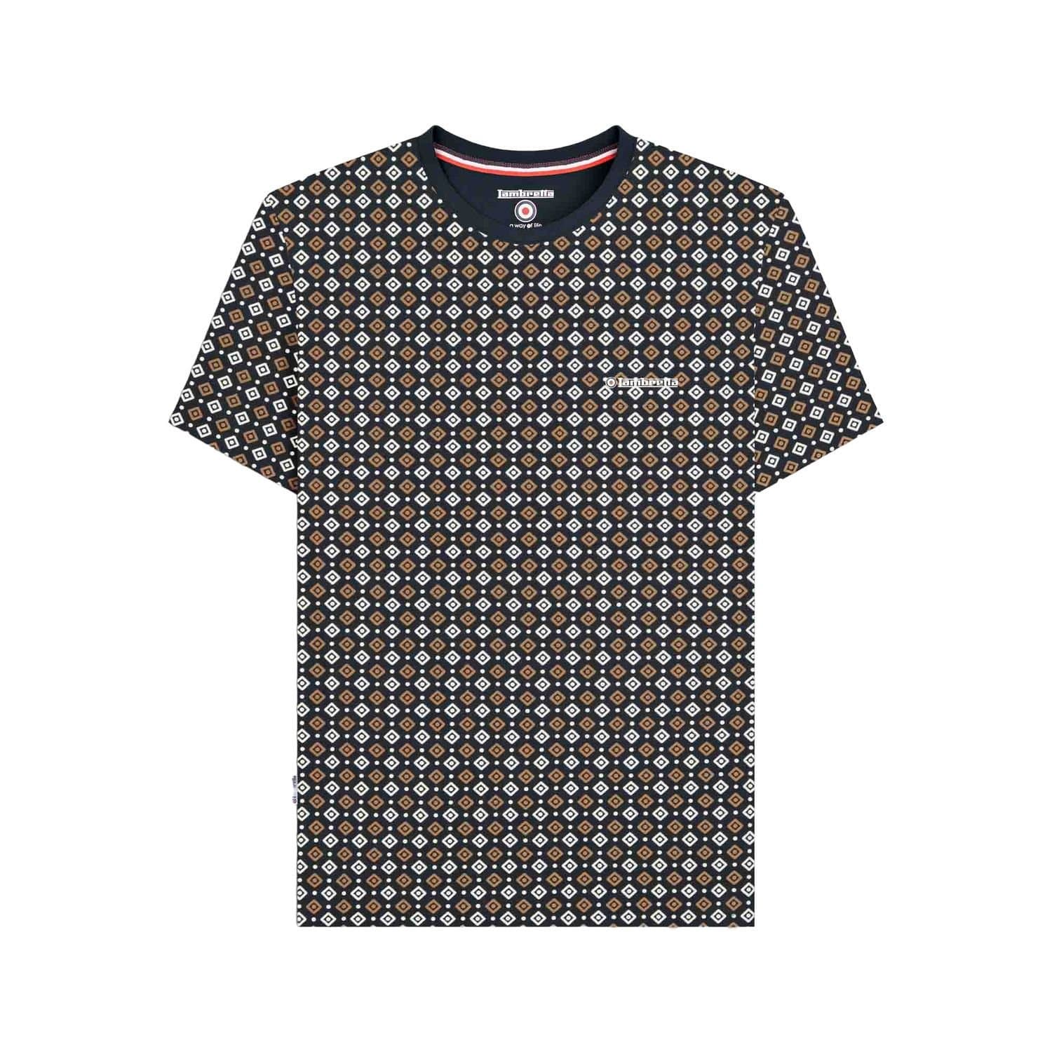 Lambretta Lambretta Men's SS25 Geometric T-Shirt in Mid Navy