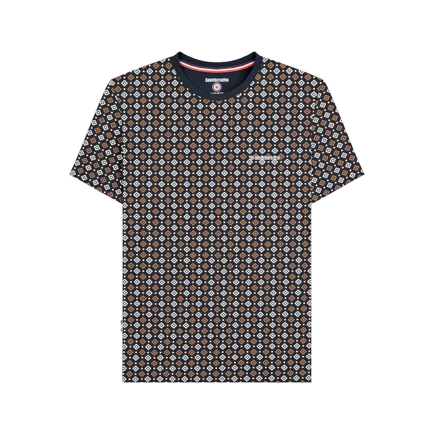 Lambretta Lambretta Men's SS25 Geometric T-Shirt in Mid Navy - 3