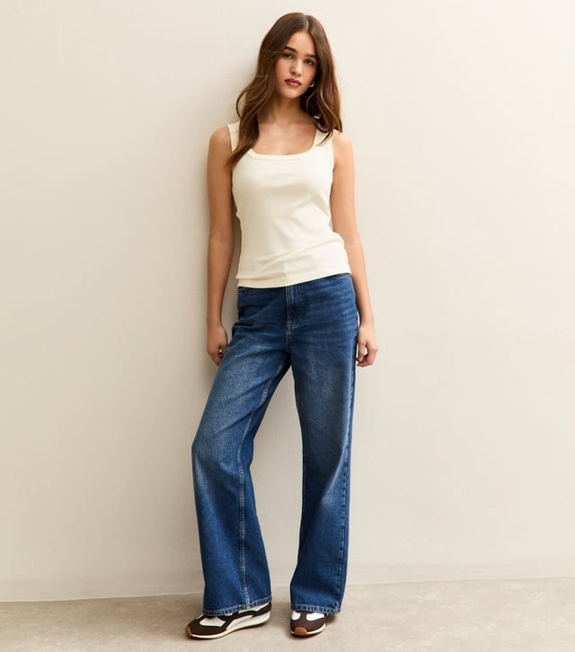 New Look Women's Cream Square Neck Vest Top New Look - 3