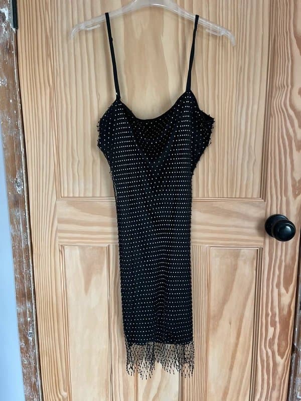 Bershka Diamanté fishnet mini dress