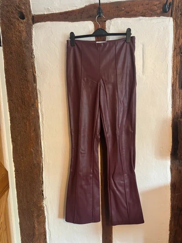 Never Fully Dressed Never fully dressed burgundy leather trousers size 10