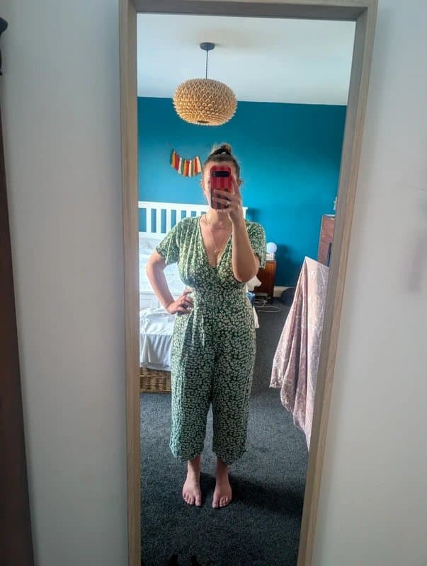 ASOS Gorgeous Green Floral Jumpsuit