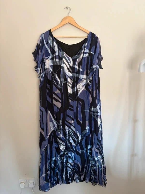 Elvi ELVI Silk Blend Abstract Print Occasion Dress UK 28