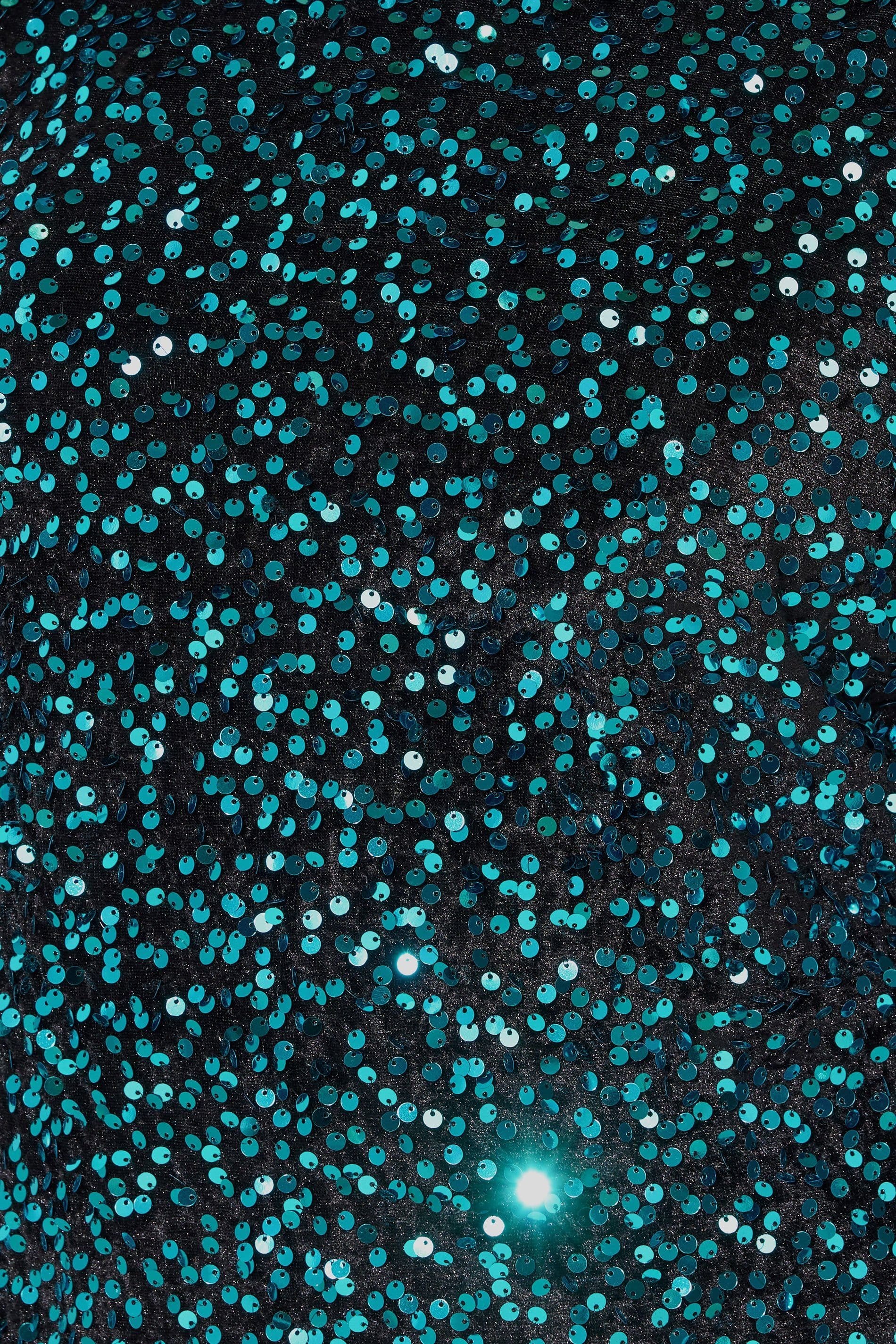 Yours Yours Women's Sequin Velvet Shift Dress in Light Blue - 4