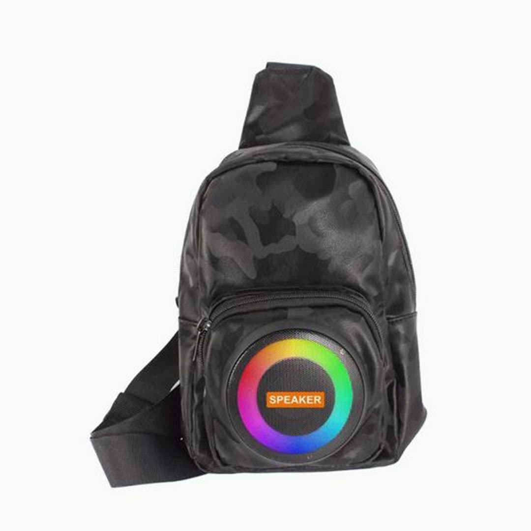 Quipulse Quipulse Men's Style 2 Multifunctional Bluetooth Speaker Backpack in Black