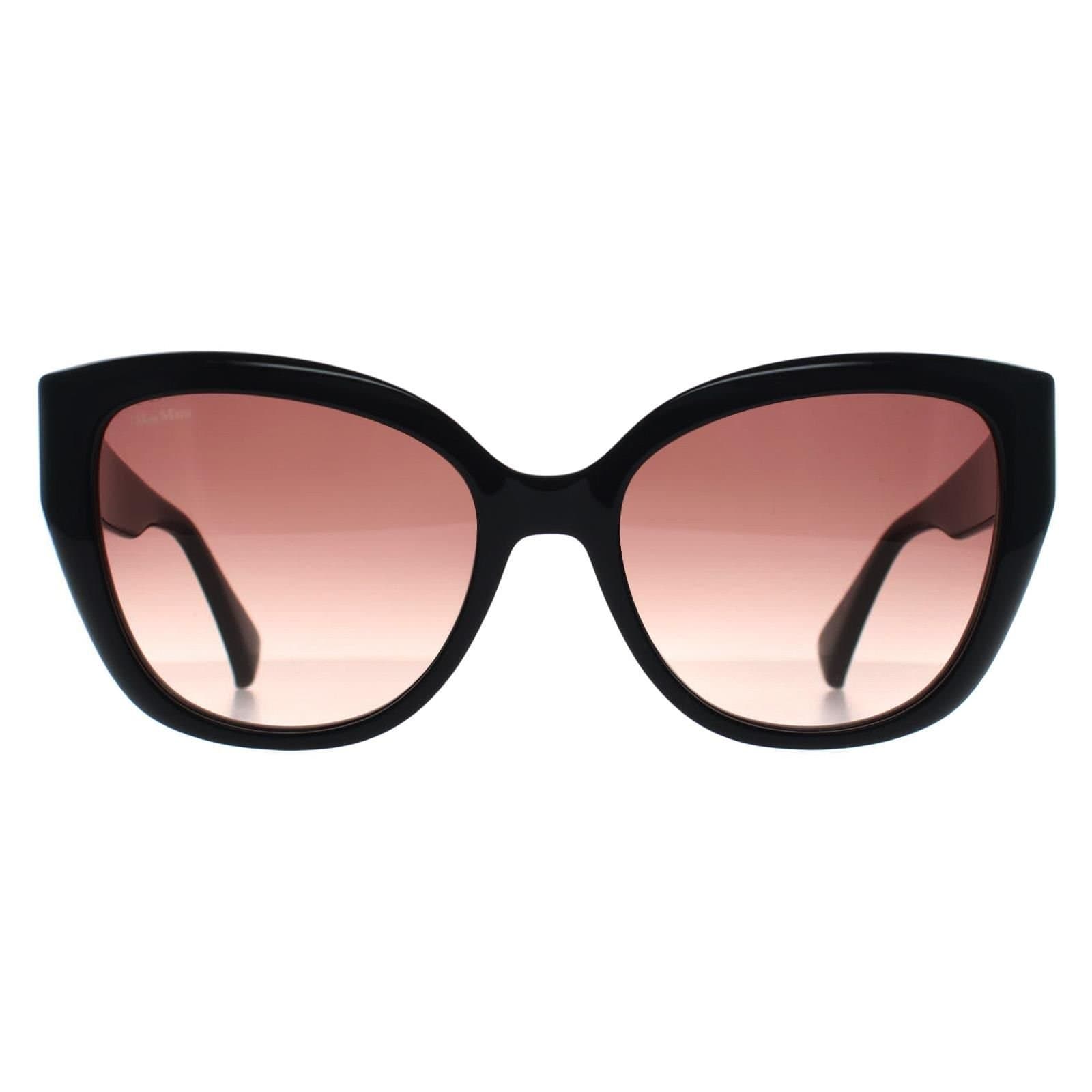Max Mara Max Mara Women's Cat Eye Shiny Black Smoke Grey Gradient MM0040 Logo 11