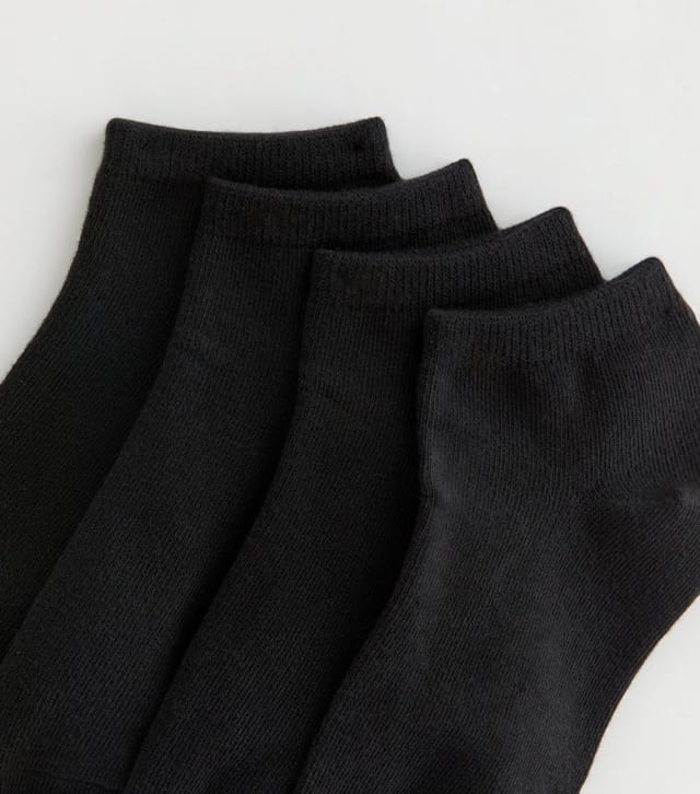 New Look Girls' Black Pack of 4 Trainer Socks New Look - 2
