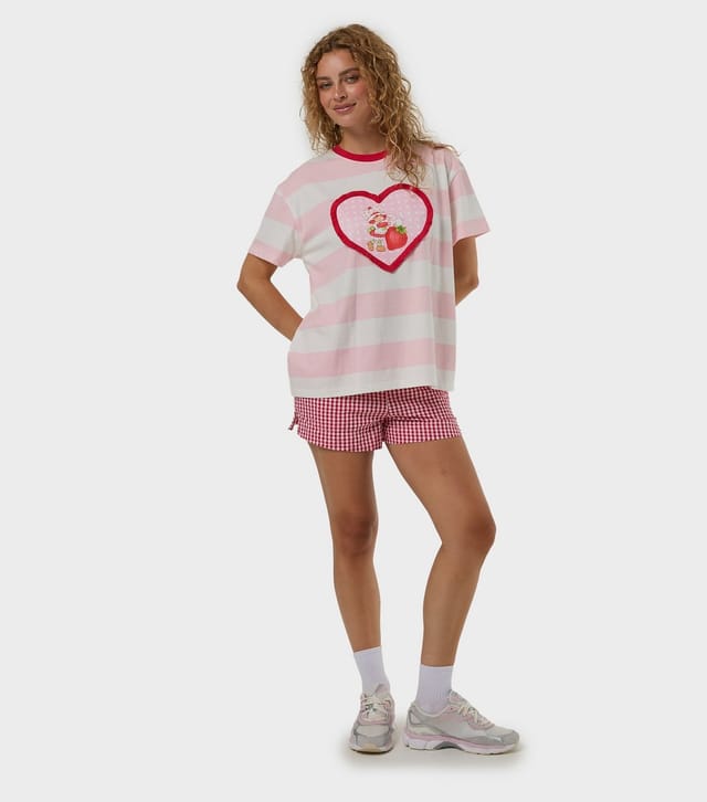 Skinnydip Women's Pink Cotton Strawberry Shortcake T-Shirt Skinnydip New Look - 3