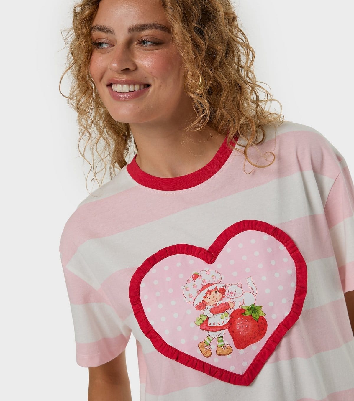 Skinnydip Women's Pink Cotton Strawberry Shortcake T-Shirt Skinnydip New Look - 4